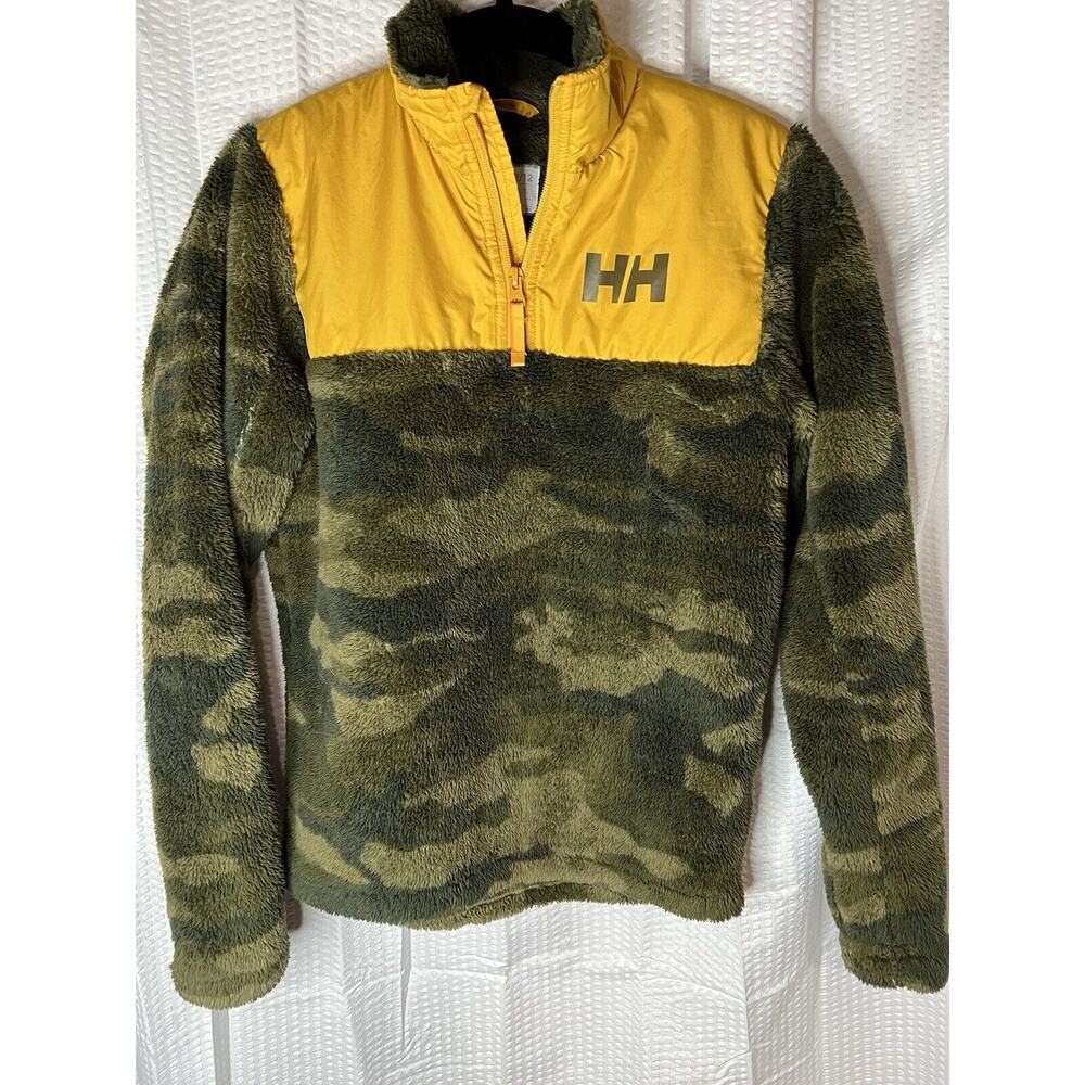 * HELLY HANSEN * UNISEX KIDS ' JR CHAMP 1/2 ZIP MIDLAYER 'Gold and Camo size 12